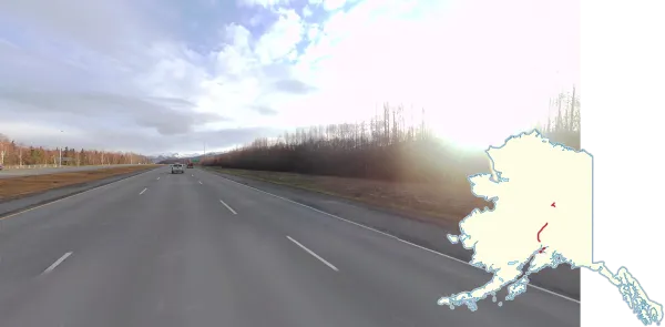 Камера Shitcam у дороги между Анкориджем и Фэрбенксом в Аляске