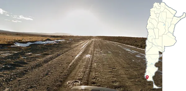 Таяние снега на восточном участке трассы RN293 у границы Чили