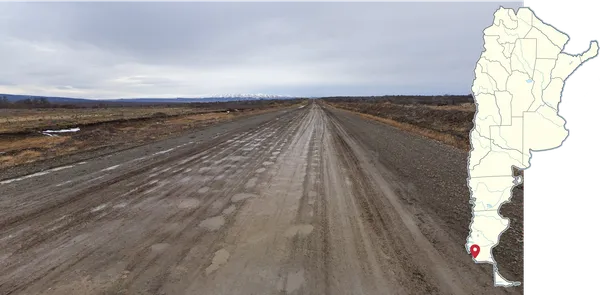 Таяние снежного покрова на восточном участке трассы RN293, Санта-Крус, Чили