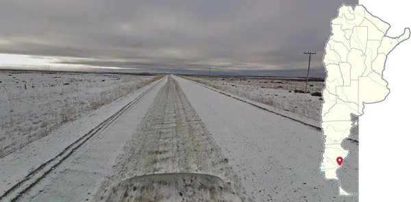 Снежный покров на восточной части трассы RP25 в Санта-Крузе