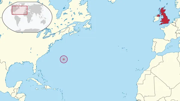 Британская заморская территория Бермудские острова к северу Карибского моря