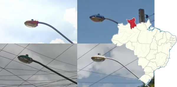 Светофор Рорайнополиса в Рорайме синие сигналы на перекрестке
