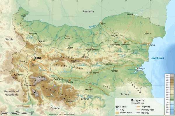 Родопские горы в Болгарии, юго-восток к Греции, высокие вершины