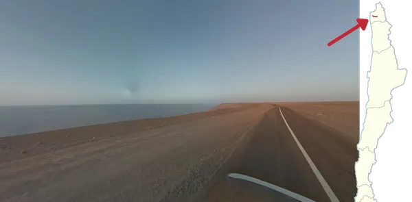 Дорога A-31 на севере, крутой спуск в долину и большая высота над уровнем моря