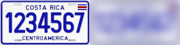 Короткие белые номерные знаки Коста-Рики с синим текстом