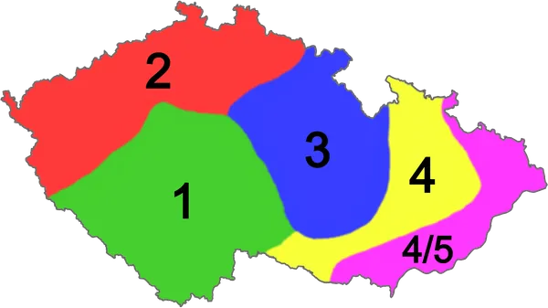 Дороги с номерами 7–9 начинаются в Праге и идут на север