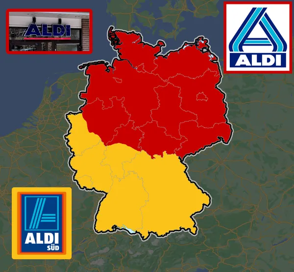 Логотип Aldi Süd на магазине в Германии, южный регион сети