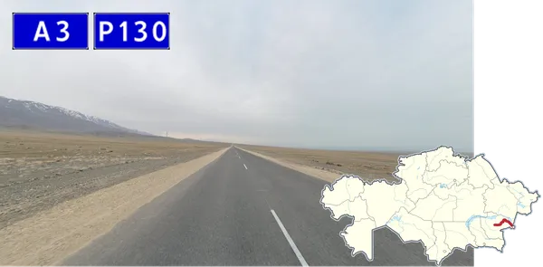 Серо-туманные холмы на дороге восточнее Кызылагаша до Дружбы Казахстан