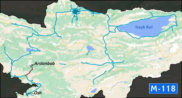 Трасса М-118 от Арсланбоба в Ферганскую долину, горный серпантин