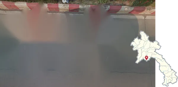 Деревенские дороги юго-востока района Вьентьяна без Google Street View