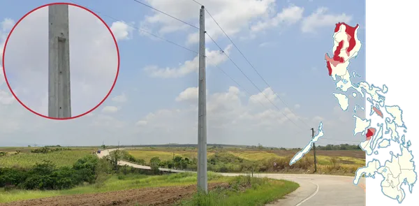 Квадратные бетонные столбы с выемками по бокам, как в Баколоде на Негросе