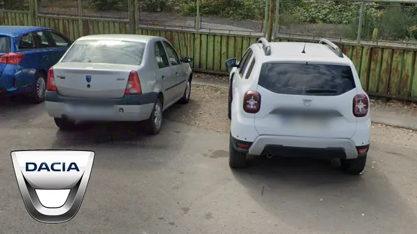 Dacia на румынской дороге, самый распространенный бренд автомобилей в стране