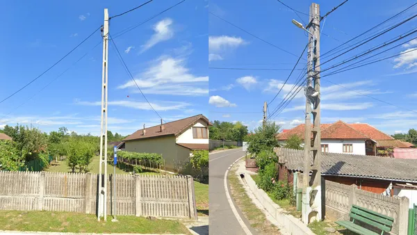 Румынская опора ЛЭП с сквозными отверстиями до основания