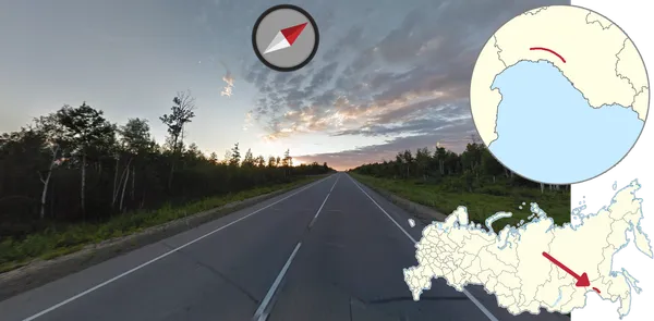 Закат над трассой П-297 в Амурской области между Невер и Сиваки