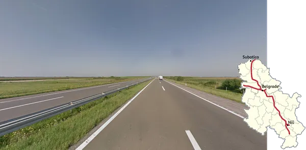 Автомагистраль A1 E-75 в Сербии от Ниша через Белград до Нови-Сада