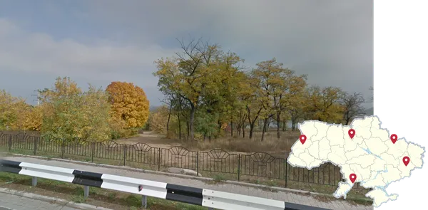 Осенние киоски и дорожное движение в Донецке 2011 года