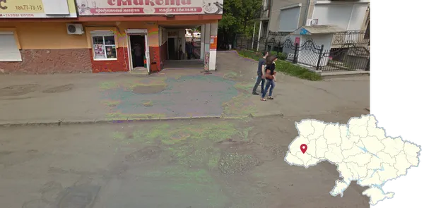Визуальная глюк-иллюзия в городе Ивано-Франковск, Украина