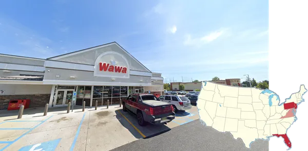 Автозаправка WaWa с мини-маркетом в районе Филадельфии, Пенсильвания