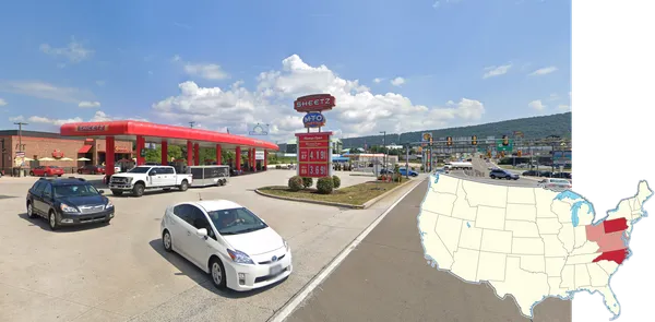 Станция Sheetz с магазином и АЗС в Пенсильвании, восток США