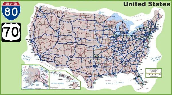 Знак Interstate Highway I-10 на шоссе у побережья Мексиканского залива США